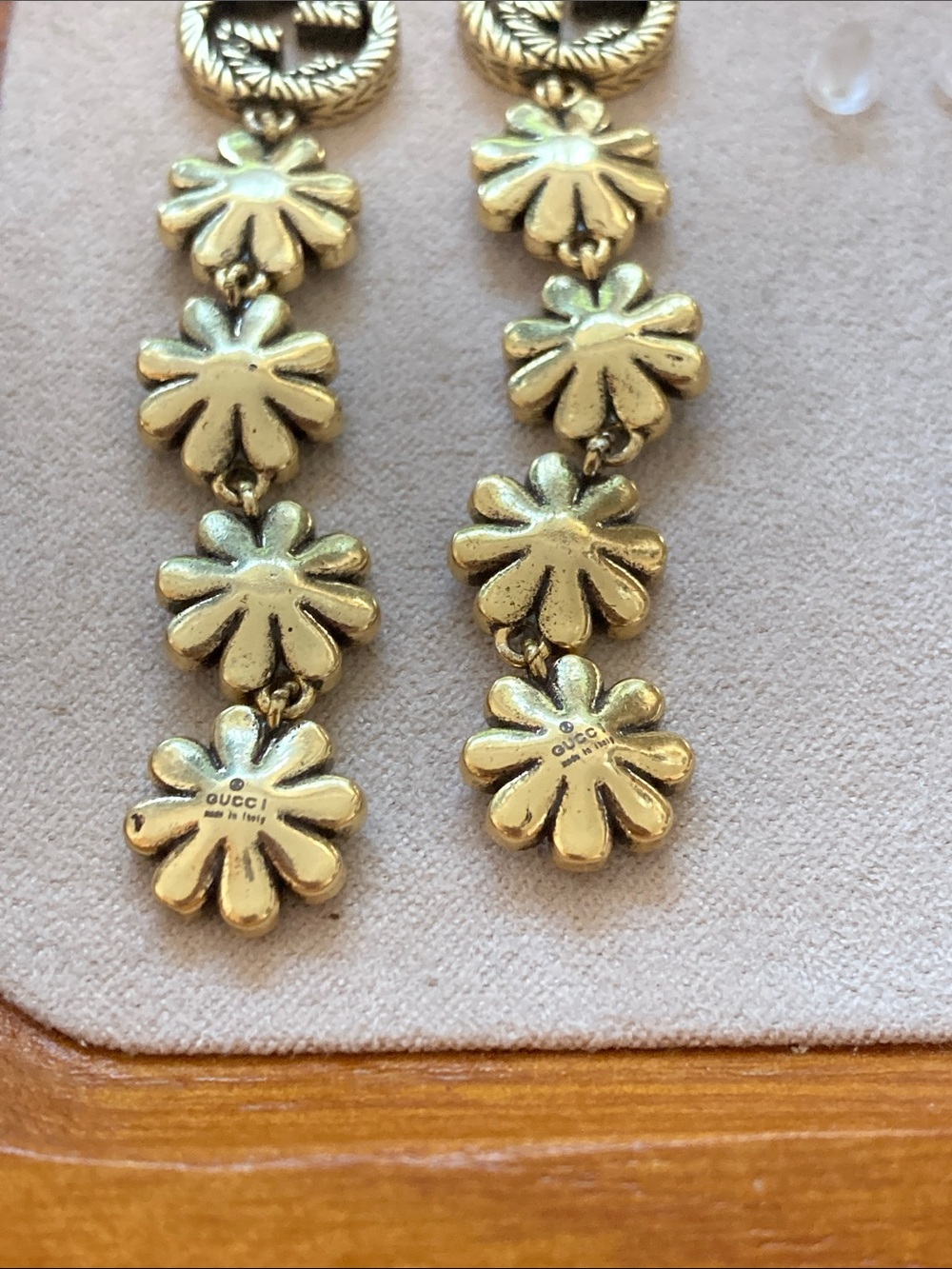 Gucci Gold Floral Dangle Earrings - Women Jewelry - Picture 6 of 6